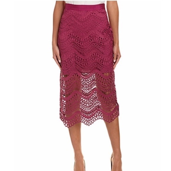 Elegant Lace Midi Skirt in Pink - Picture 1 of 3